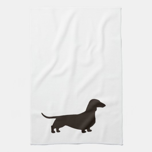 Dachshund Silhouette Wiener Dog Doxie Dachsie Theedoek (Verticaal)