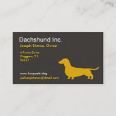 Dachshund Silhouette | Wiener Dog Gray en Geel Visitekaartje (Voorkant)