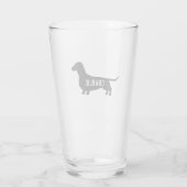 Dachshund Silhouette Wiener Dog Persoonlijk Glas (Achterkant)