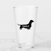 Dachshund Silhouette Wiener Dog Persoonlijk Glas (Voorkant)
