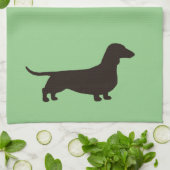 Dachshund Silhouette Wiener Dog Weenie Dog Theedoek (Gevouwen)