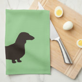 Dachshund Silhouette Wiener Dog Weenie Dog Theedoek (Quarter Fold)