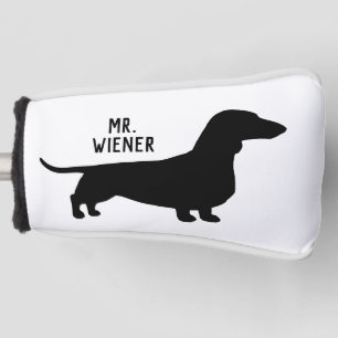 Dachshund Silhouette Wiener Hond gepersonaliseerd Golfheadcover