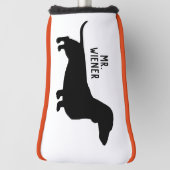 Dachshund Silhouette Wiener Hond gepersonaliseerd Golfheadcover (Draai 90)
