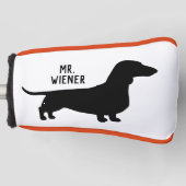 Dachshund Silhouette Wiener Hond gepersonaliseerd Golfheadcover (Voorkant)