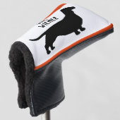 Dachshund Silhouette Wiener Hond gepersonaliseerd Golfheadcover (3/4 voorkant)