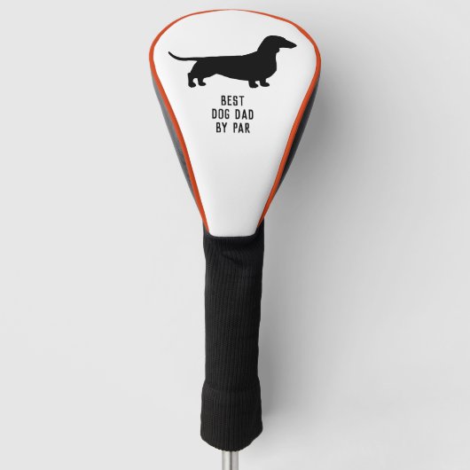 Dachshund Silhouette Wiener Hond gepersonaliseerd Golfheadcover (Voorkant)