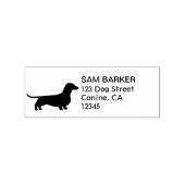 Dachshund Silhouette Wiener Hond Retouradres Rubberstempel (Gestempeld)