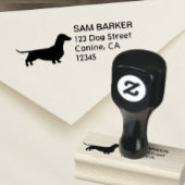 Dachshund Silhouette Wiener Hond Retouradres Rubberstempel