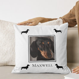 Dachshund Silhouette Your Photo Personated Kussen