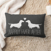 Dachshund Silhouetten met Hart Schattige Hondenlie Kussen (Deken)