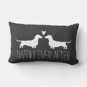 Dachshund Silhouetten met Hart Schattige Hondenlie Kussen (Achterkant)