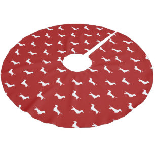 Dachshund Silhouetten Patroon Kerstvakantie Kerstboom Rok