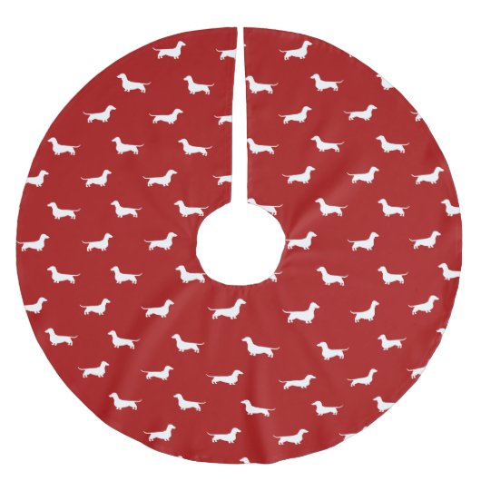 Dachshund Silhouetten Patroon Kerstvakantie Kerstboom Rok (Voorkant)