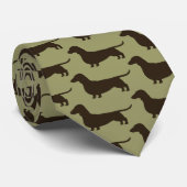 Dachshund Silhouetten Patroon Wiener Honden Weenie Stropdas (Opgerold)