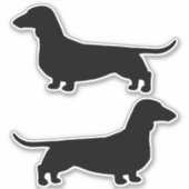 Dachshund Silhouetten Wiener Dog Vinyl Sticker Set (Voorkant)