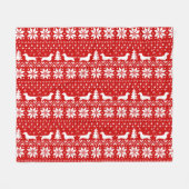 Dachshund Silhouettes | Kerst van de Wiener Dogs Fleece Deken (Voorkant (Horizontaal))