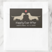 Dachshund Silhouettes met hart en tekst Rechthoekige Sticker (Tas)