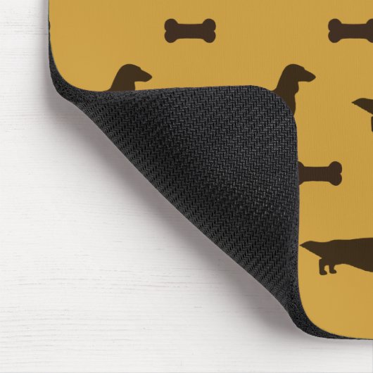 Dachshund Silhouettes Pattern (Long Hair Dachsies) Muismat (Hoek)