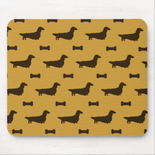 Dachshund Silhouettes Pattern (Long Hair Dachsies) Muismat