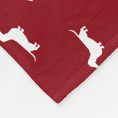 Dachshund Silhouettes Pattern Red en White Fleece Deken (Hoek)