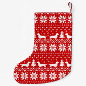 Dachshund Silhouettes Pattern Wiener Dogs Cute Kleine Kerstsok (Achterkant)