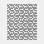 Dachshund Silhouettes Pattern Wiener Dogs Doxies F Fleece Deken (Voorkant)