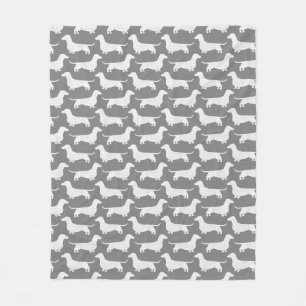 Dachshund Silhouettes Pattern Wiener Dogs Doxies F Fleece Deken