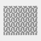 Dachshund Silhouettes Pattern Wiener Dogs Doxies F Fleece Deken (Voorkant (Horizontaal))