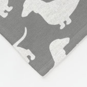 Dachshund Silhouettes Pattern Wiener Dogs Doxies F Fleece Deken (Hoek)