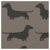 Dachshund Silhouettes Pattern Wiener Hondenliefheb Stof (Close Up)