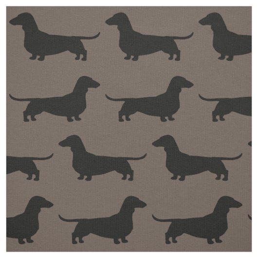 Dachshund Silhouettes Pattern Wiener Hondenliefheb Stof (Swatch)