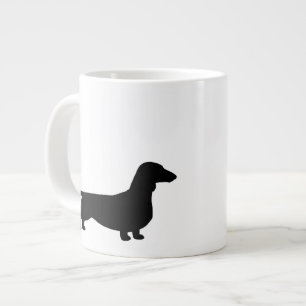 Dachshund Silhouettes Wiener Hondenliefhebber Grote Koffiekop