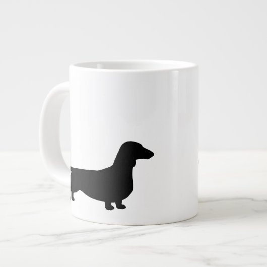 Dachshund Silhouettes Wiener Hondenliefhebber Grote Koffiekop (Links)