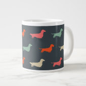 Dachshund Silhouettes Wiener Hondenliefhebber Grote Koffiekop (Voorkant rechts)