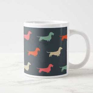 Dachshund Silhouettes Wiener Hondenliefhebber Grote Koffiekop