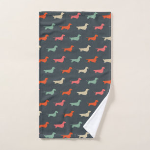 Dachshund Silhouettes Wiener Hondenliefhebber Handdoek