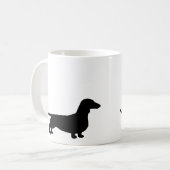 Dachshund Silhouettes Wiener Hondenliefhebber Koffiemok (Voorkant links)