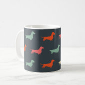 Dachshund Silhouettes Wiener Hondenliefhebber Koffiemok (Voorkant links)