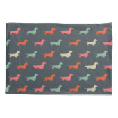 Dachshund Silhouettes Wiener Hondenliefhebber Kussensloop (Achterkant)