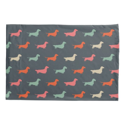 Dachshund Silhouettes Wiener Hondenliefhebber Kussensloop (Achterkant)
