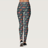 Dachshund Silhouettes Wiener Hondenliefhebber Leggings (Achterkant)