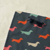 Dachshund Silhouettes Wiener Hondenliefhebber Strandlaken (In situ)