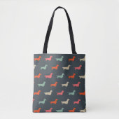 Dachshund Silhouettes Wiener Hondenliefhebber Tote Bag (Voorkant)