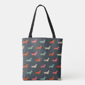 Dachshund Silhouettes Wiener Hondenliefhebber Tote Bag (Achterkant)