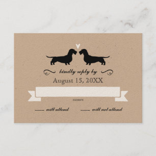 Dachshund Silhouettes (Wire Haire) Wedding RSVP