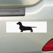 dachshund silo black.png bumpersticker (Op auto)