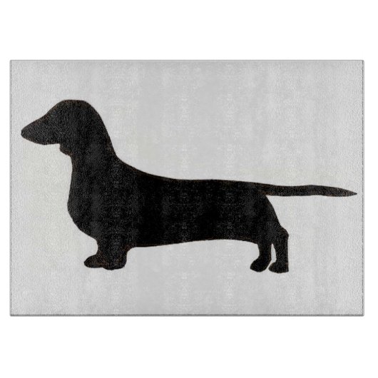 dachshund silo black.png snijplank (Voorkant)