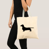 dachshund silo black.png tote bag (Voorkant (product))