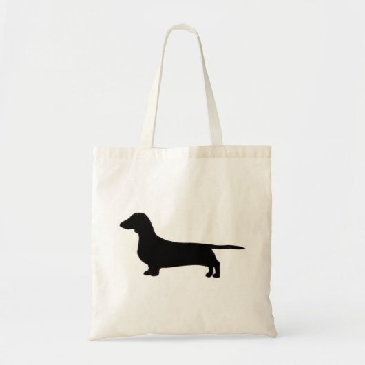 dachshund silo black.png tote bag (Voorkant)
